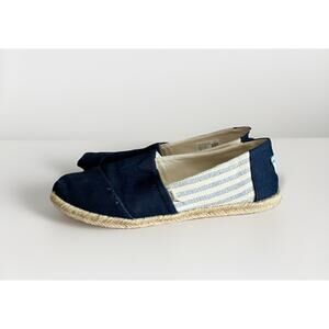 TOMS ALPARGATA ROPE- Size 8.5 M - Women's- Navy University Stripes